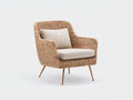 Sillones de ratán 78x76x84 cm - natural claro-beige claro - diseño moderno con brazos