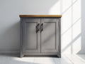 Aparadores de madera 92x38x90 cm - gris-marrón - estilo clásico con 2 puertas