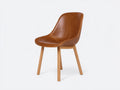 Sillas de comedor de piel sintética 49x57x85 cm - marrón caramelo y madera natural - diseño moderno envolvente