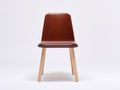 Sillas de comedor de cuero sintético con patas de madera 47x53x83 cm - marrón - diseño moderno sencillo