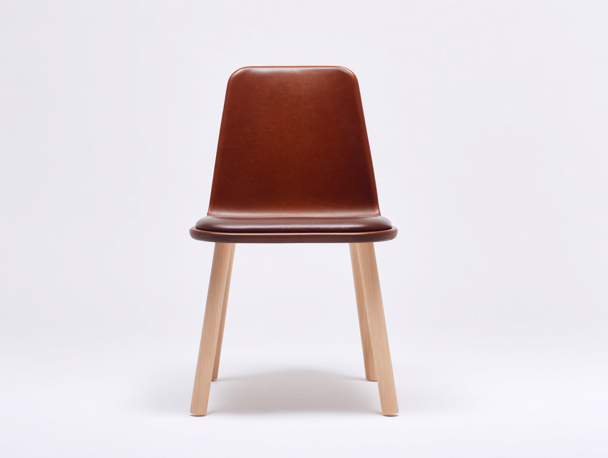 Sillas de comedor de cuero sintético con patas de madera 47x53x83 cm - marrón - diseño moderno sencillo