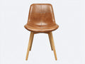 Sillas de comedor de cuero sintético 49x53x84 cm - marrón y madera - diseño nórdico moderno
