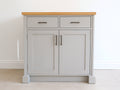 Aparadores de madera con 2 puertas y 2 cajones 110x42x92 cm - gris y marrón - estilo moderno