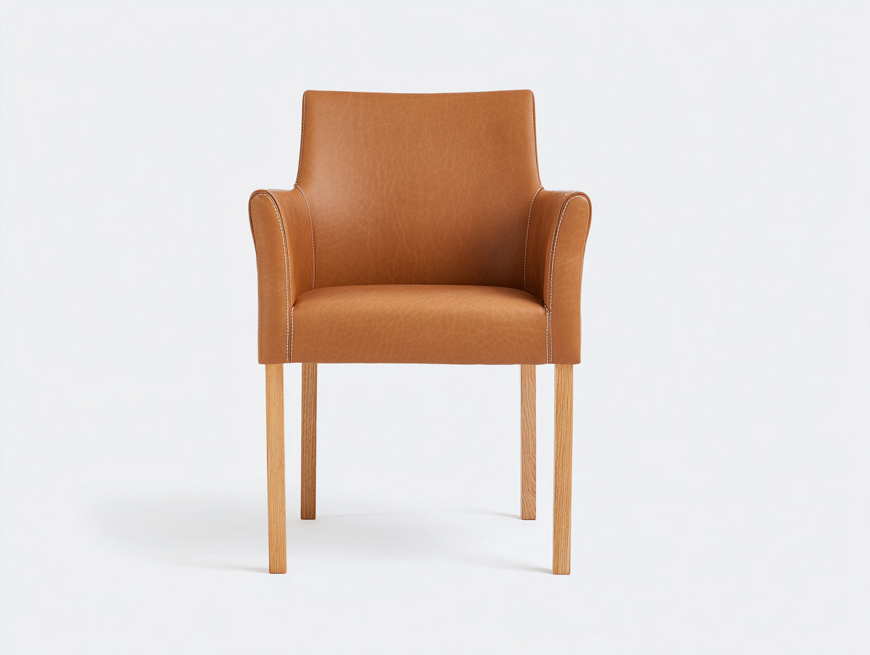 Sillas de comedor con reposabrazos 58x60x88 cm - marrón - diseño moderno