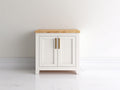 Aparadores de madera 85x40x88 cm - blanco y madera natural - diseño moderno con 2 puertas