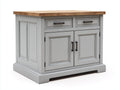 Aparadores de madera con 2 puertas y 2 cajones 125x50x90 cm - gris y marrón - estilo clásico moderno