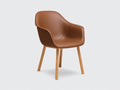 Sillas de comedor de piel sintética y madera 58x58x83 cm - marrón - diseño moderno con reposabrazos