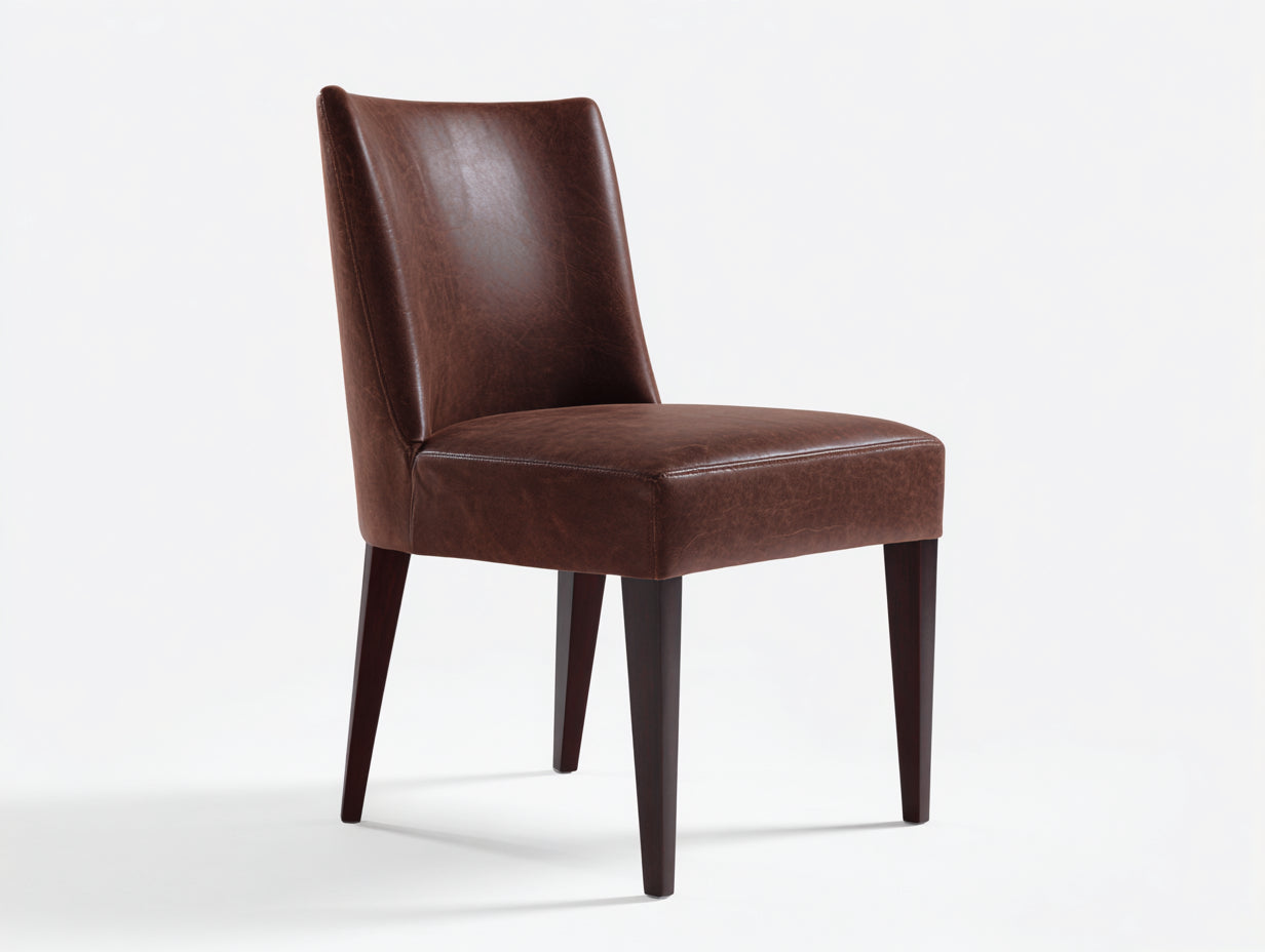 Sillas de comedor de cuero sintético con patas de madera 48x56x89 cm - marrón oscuro - diseño clásico moderno