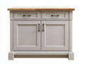 Aparadores de madera 110x42x92 cm - greige y madera natural - diseño clásico con 2 puertas y 2 cajones