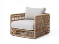 Sillones de ratán con asiento acolchado 86x82x76 cm - natural-beige - diseño bohemio