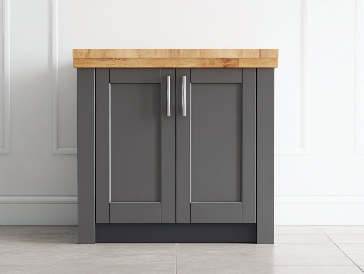 Aparadores de madera 100x40x85 cm - gris y marrón - diseño moderno con 2 puertas